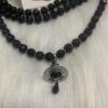 West Queen Three-Tiered Teardrop Black Crystal Necklace