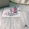 6930114112f62673a6fac529 West Queen Light Pink Resin 3D Saturn Necklace and Earrings Set