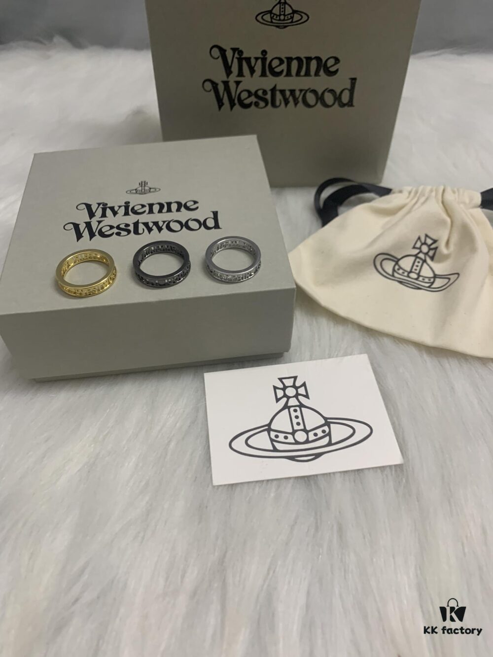 West Grandma Logo Letter Ring, Three Colors Medium Size