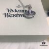 West Queen 3D Purple Glass Bead Necklace in White Gold Color