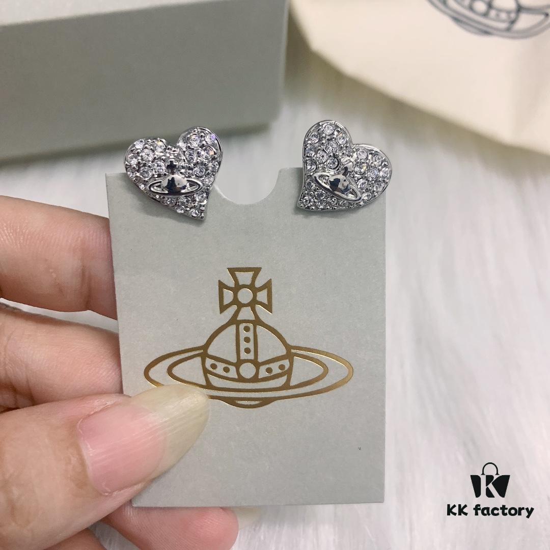 West Queen Bicolor Heart Stud Earrings