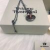 West Queen 3D Red Glass Ball Necklace in Black Gunmetal Color