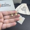 West Queen Half-Round Pearl Mini Saturn Stud Earrings
