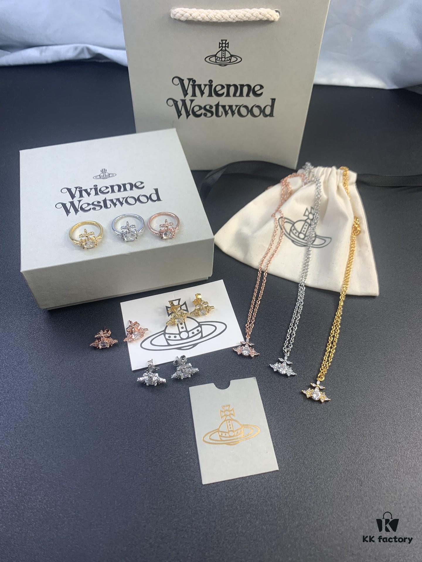 6930118312f62673a6fac57d West Dame Zircon Ring, Earrings, and Necklace Set in White Gold, Yellow Gold, and Rose Gold – Three Colors Available, Ring Sizes 6, 7, 8