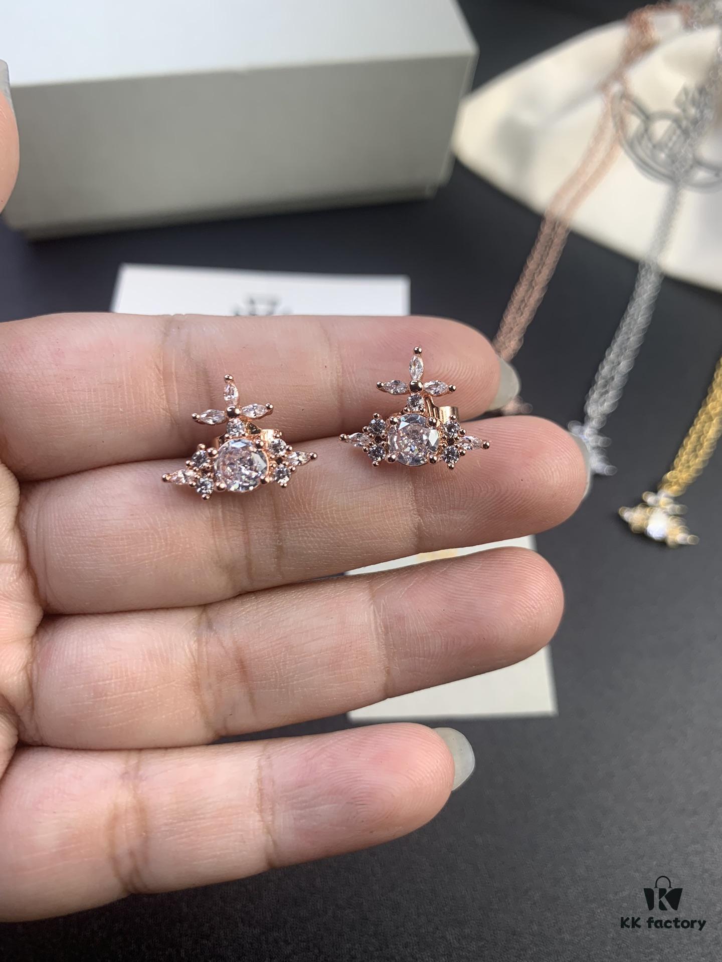 6930118312f62673a6fac57e West Dame Zircon Ring, Earrings, and Necklace Set in White Gold, Yellow Gold, and Rose Gold – Three Colors Available, Ring Sizes 6, 7, 8