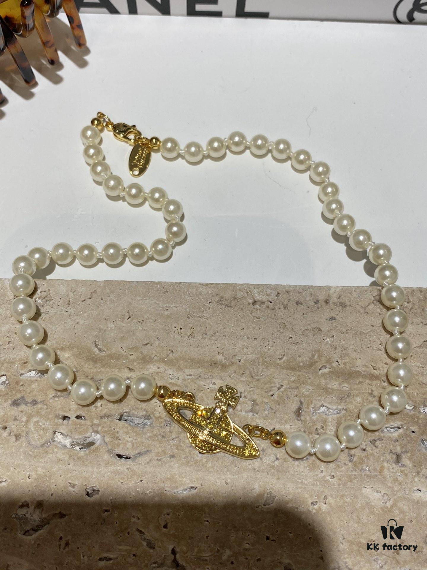 6930119612f62673a6fac590 Saturn | Vivienne Westwood Jewelry Pearl Necklace in Gold