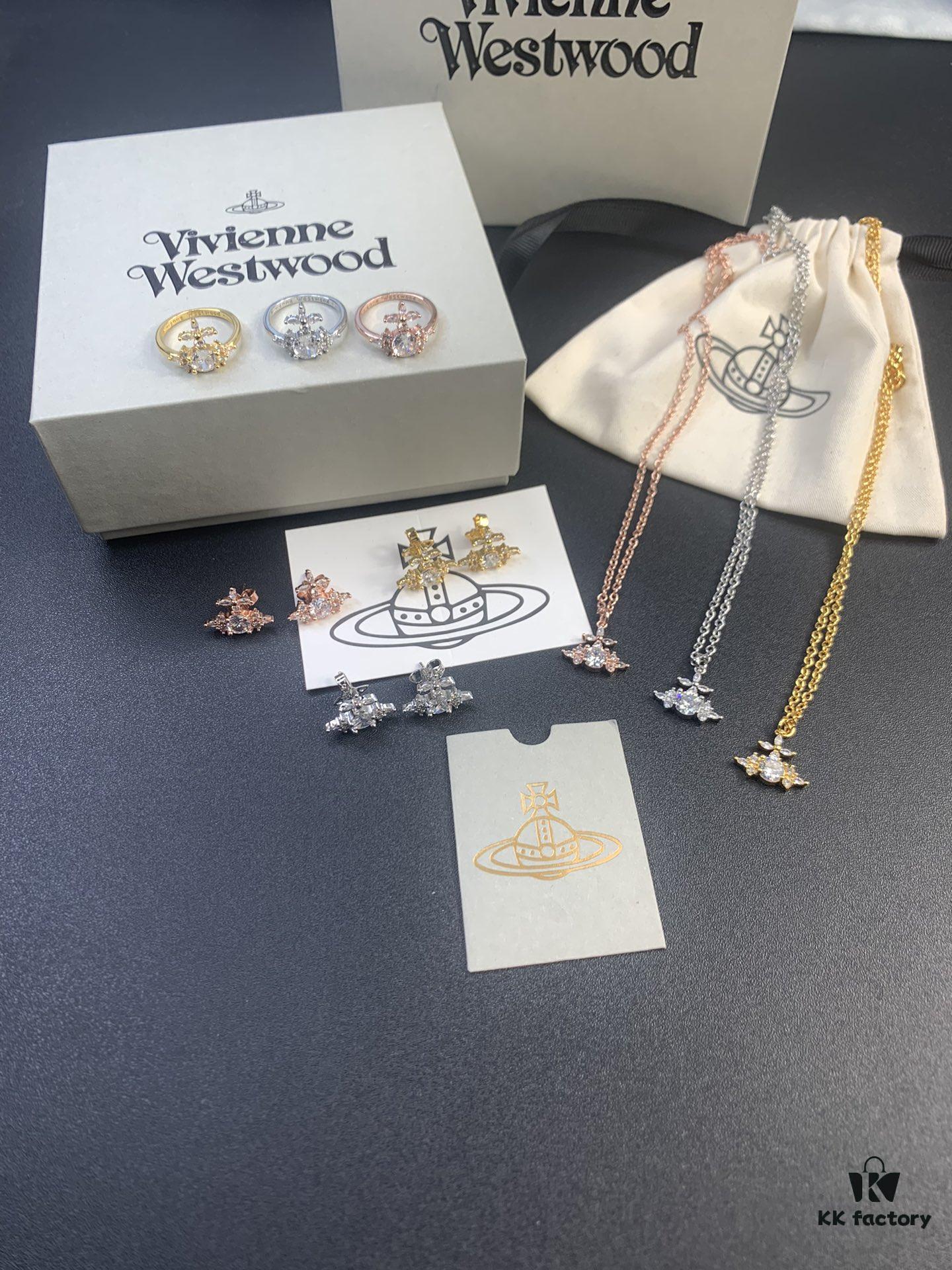 693011a112f62673a6fac59b West Dame Zircon Ring, Earrings, and Necklace Set in White Gold, Yellow Gold, and Rose Gold – Three Colors Available, Ring Sizes 6, 7, 8
