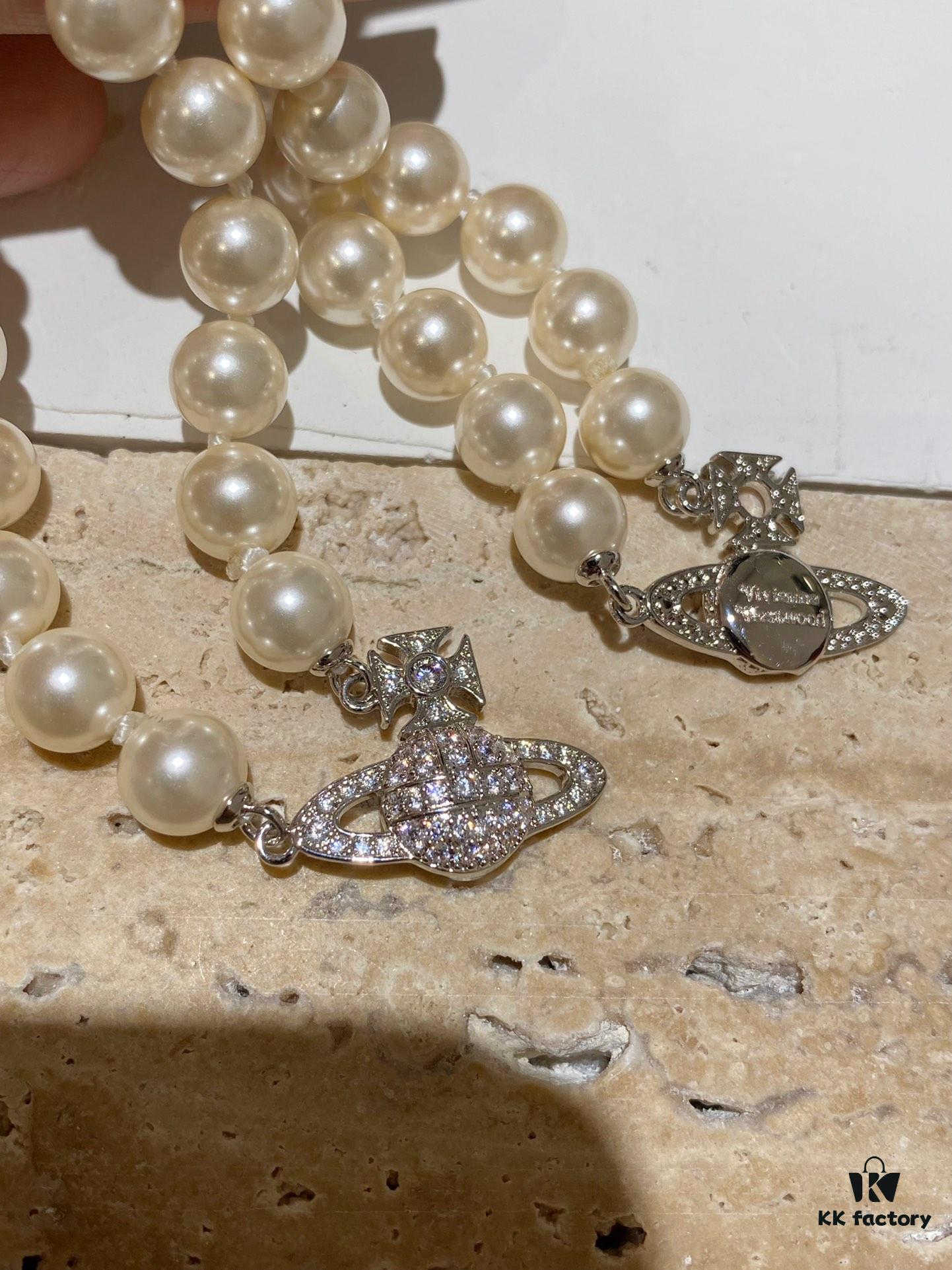 693011a712f62673a6fac5a3 Saturn | Vivienne Westwood Jewelry Double-Layer Pearl Necklace and Bracelet