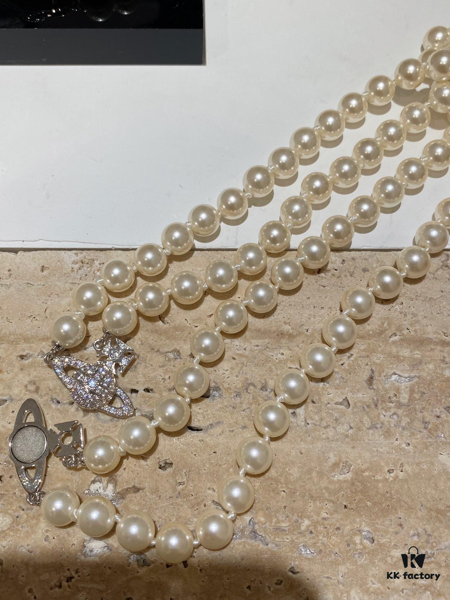 693011aa12f62673a6fac5a6 Saturn | Vivienne Westwood Jewelry Double-Layer Pearl Necklace and Bracelet