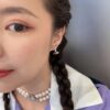 West Queen Full Crystal Saturn Double Layer Pearl Necklace
