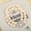693011b312f62673a6fac5b9 Vivienne Westwood Full Crystal Saturn Double Layer Pearl Bracelet