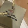 693011bd12f62673a6fac5c9 New Arrival Today 🆕 Vivienne Westwood Pink Diamond Saturn Pearl Necklace in Silver