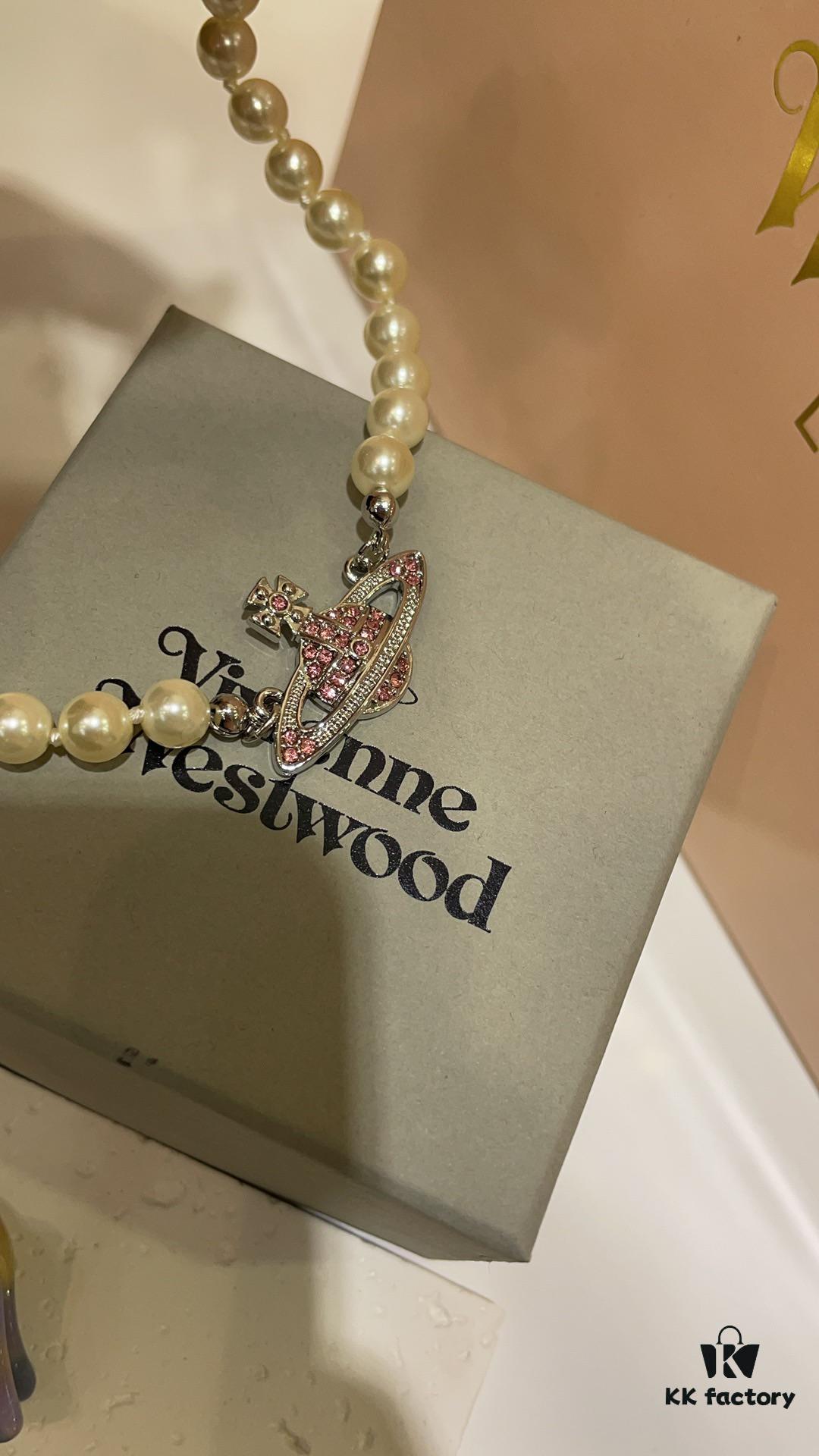 693011bd12f62673a6fac5c9 New Arrival Today 🆕 Vivienne Westwood Pink Diamond Saturn Pearl Necklace in Silver