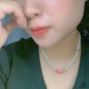West Queen Magnetic Clasp Rose Red Pearl Necklace - Gold Color