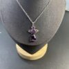 693011f012f62673a6fac600 West Queen Purple Crystal Drop Necklace in White Gold Color