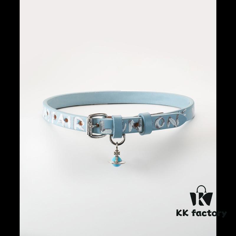 6930120212f62673a6fac61a Vivienne Westwood 3D Saturn Letter Leather Cord - Blue