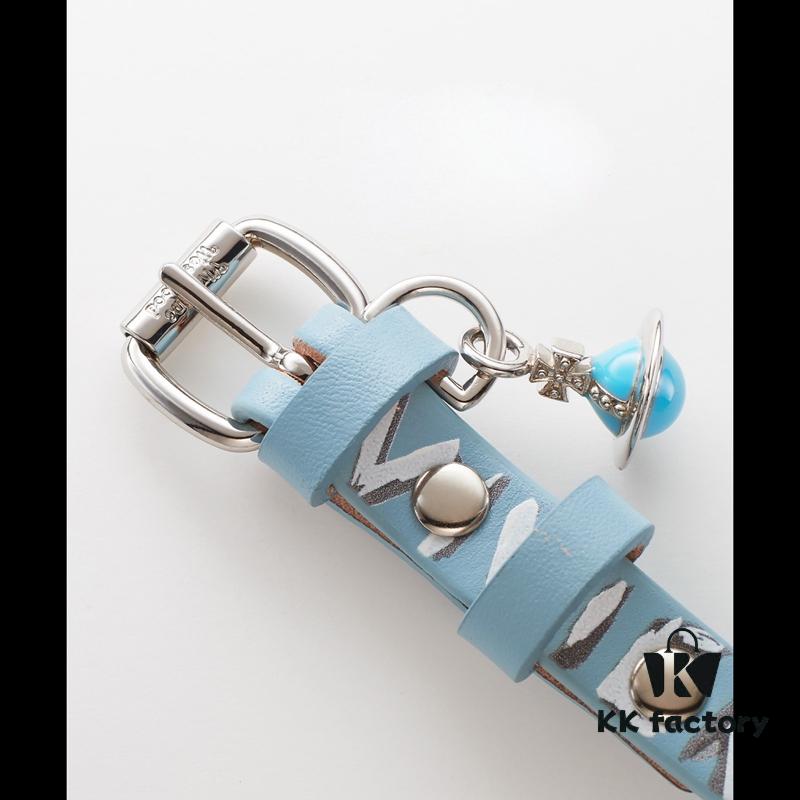 6930120512f62673a6fac61e Vivienne Westwood 3D Saturn Letter Leather Cord - Blue