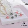 West Queen Satin Paint Vertical Stripe Saturn White Gold Green Rose Gold Pink Set