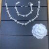 6930123912f62673a6fac652 Vivienne Westwood Bone Full Diamond Stud Earrings, Bracelet, and Necklace Set