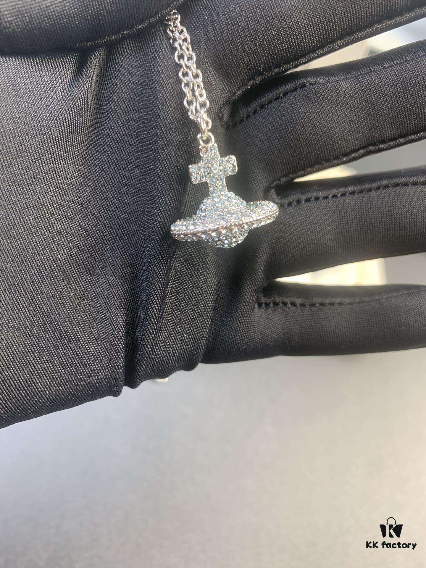 6930123b12f62673a6fac655 Lady Gaga Full Diamond 3D Saturn Blue Necklace, All Four Colors in Stock