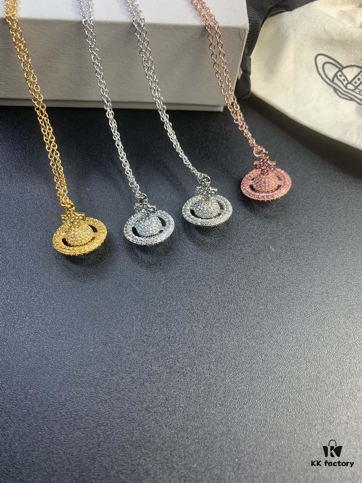 6930123c12f62673a6fac656 Lady Gaga Full Diamond 3D Saturn Blue Necklace, All Four Colors in Stock