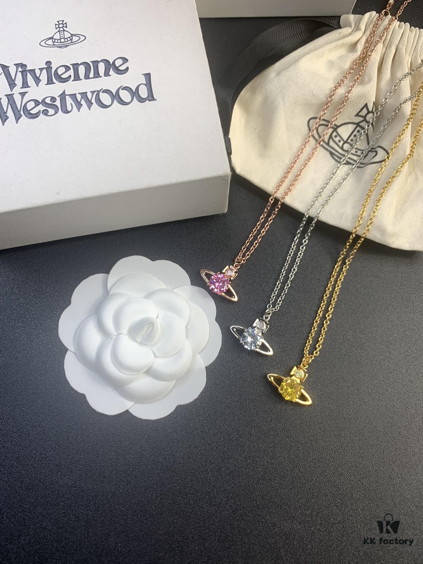 6930124112f62673a6fac65c West Queen Round Diamond Saturn Necklace in Rose Gold, White Gold, and Yellow Gold – In Stock in Three Colors