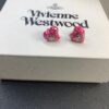 6930125c12f62673a6fac67b New Arrival: Vivienne Westwood Love Heart Enamel Stud Earrings, Red, Blue, Black, Plated in 18K Real Gold, Available in White Gold and Rose Gold