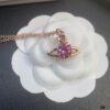 6930126012f62673a6fac680 West Queen Round Diamond Saturn Necklace in Rose Gold, White Gold, and Yellow Gold – In Stock in Three Colors