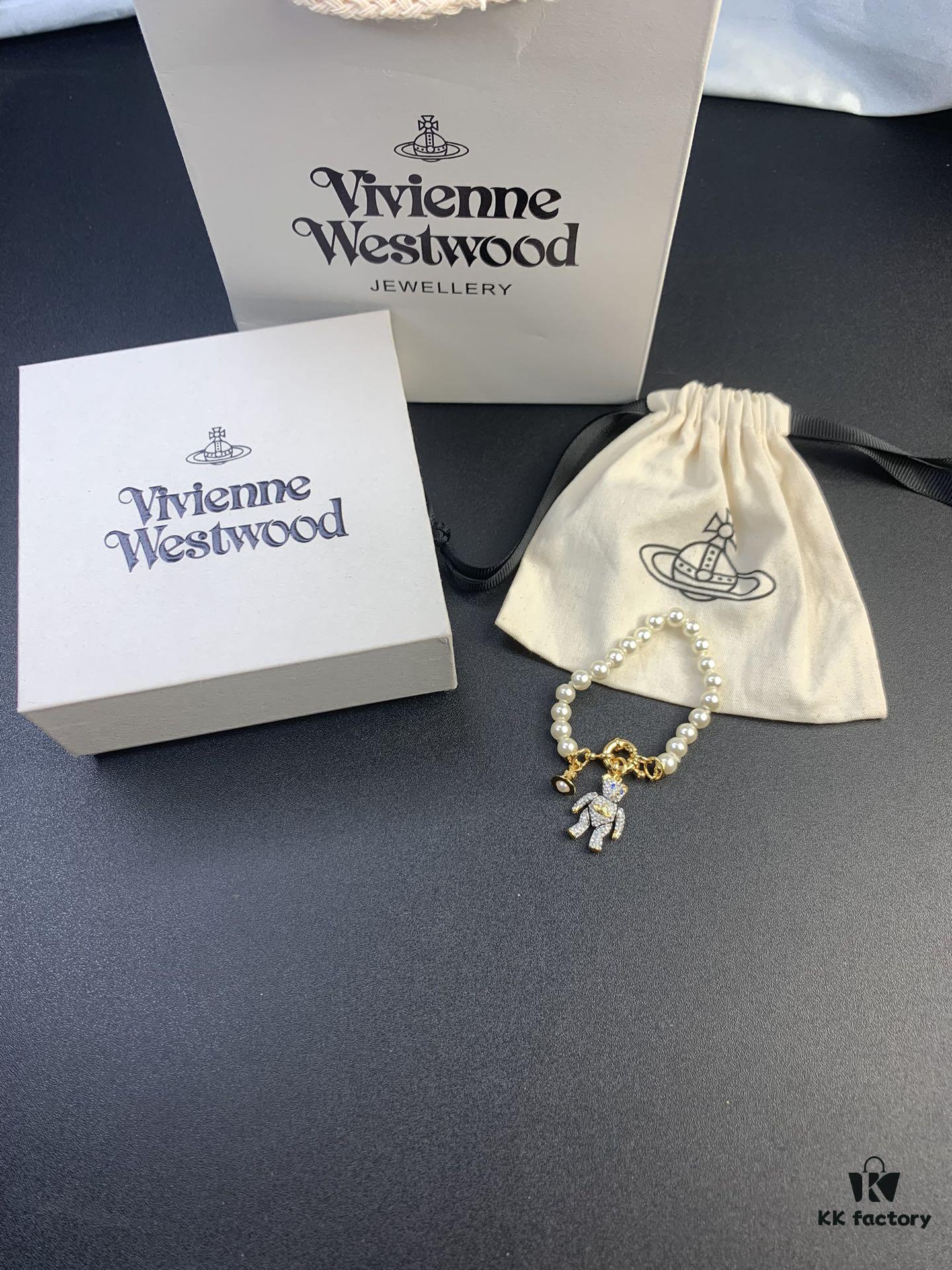 6930126412f62673a6fac684 New Arrival: Vivienne Westwood Teddy Bear Pearl Necklace and Bracelet, 360-Degree Rotating Design, Freely Adjustable