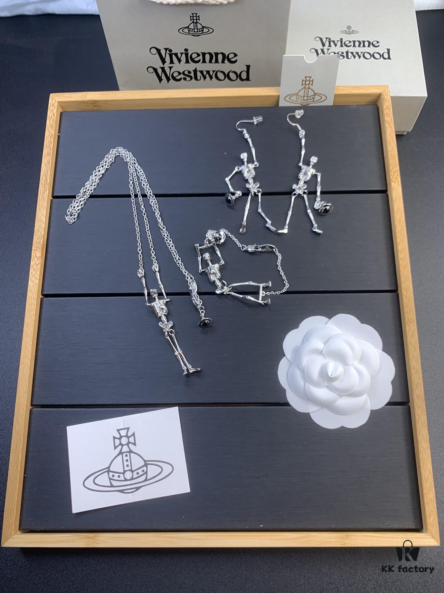 6930126512f62673a6fac687 West Queen Skull Skeleton Earrings, Necklace, and Bracelet Set