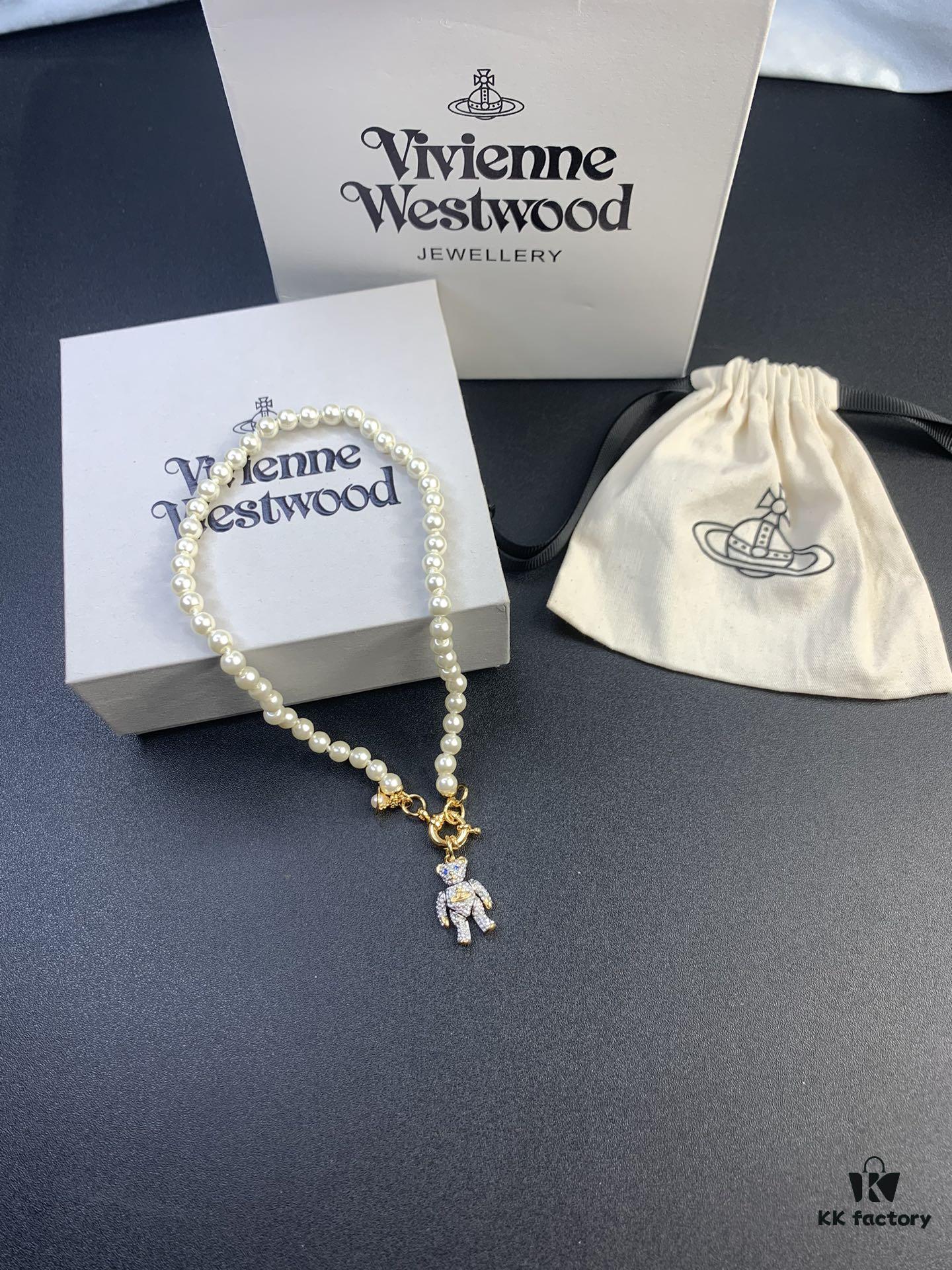 6930126712f62673a6fac68b New Arrival: Vivienne Westwood Teddy Bear Pearl Necklace and Bracelet, 360-Degree Rotating Design, Freely Adjustable