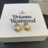 West Queen Cat Boat Pearl Stud Earrings in White Gold and Yellow Gold Two Colors