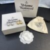 West Queen Cat Boat Pearl Stud Earrings in White Gold and Yellow Gold Two Colors