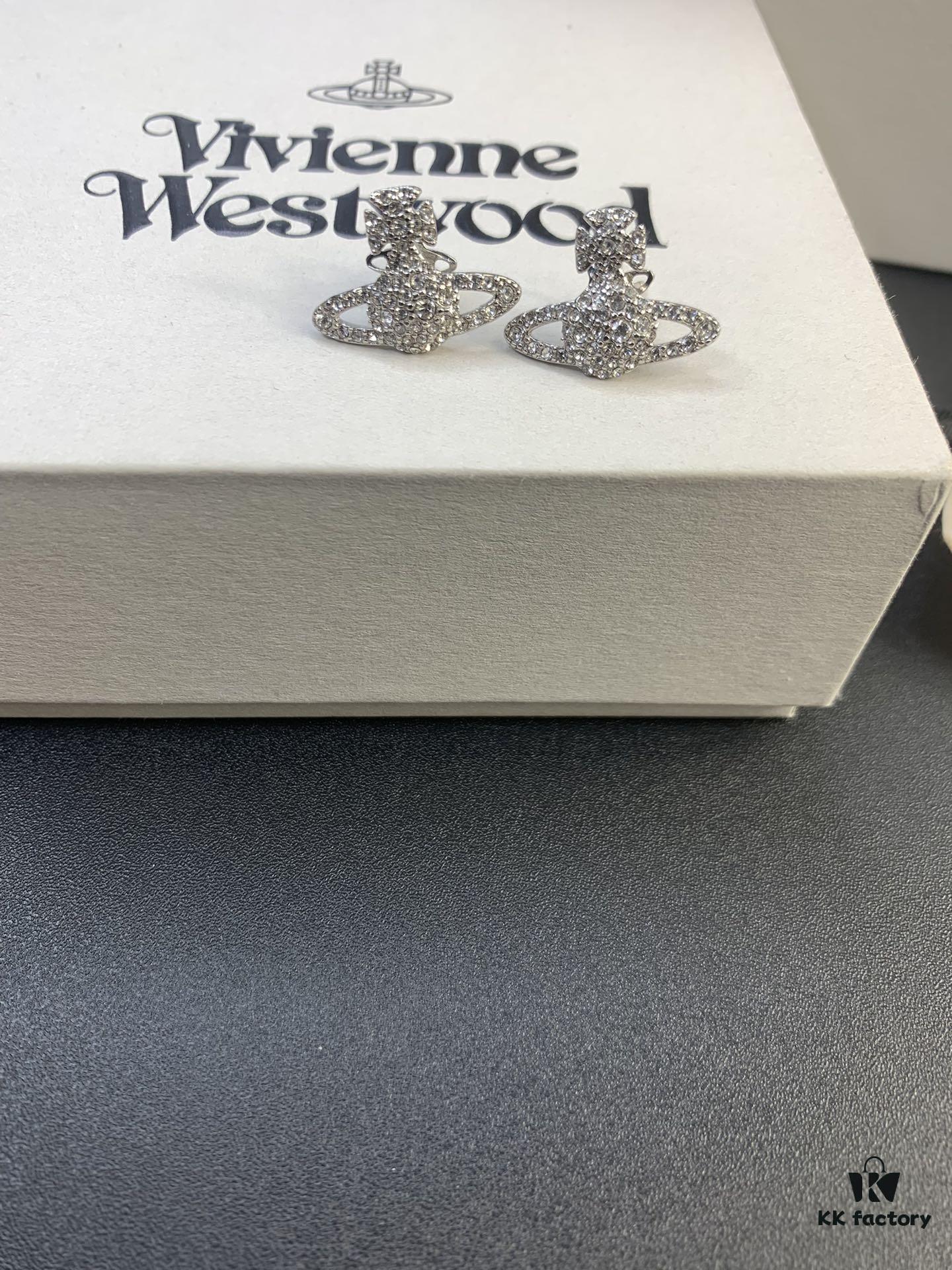 6930127f12f62673a6fac6ab Vivienne Westwood Irregular Round Diamond Stud Earrings