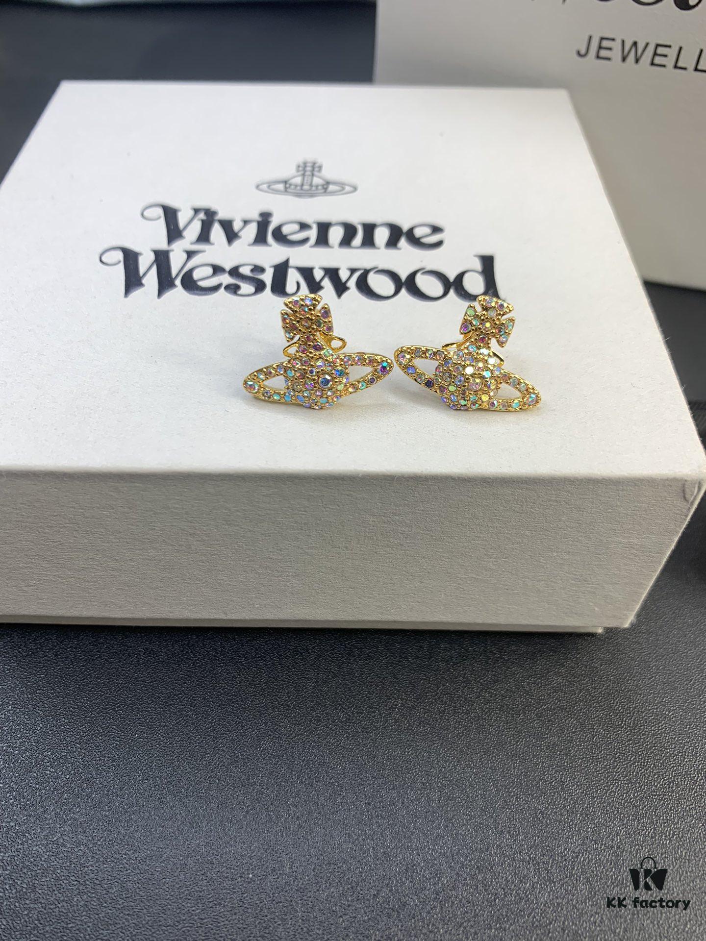 6930128212f62673a6fac6af Vivienne Westwood Irregular Round Diamond Stud Earrings
