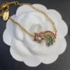 6930128412f62673a6fac6b5 West Queen Rainbow Heart and Pentagon Necklace, Bracelet, and Earring Set, Electroplated 18K Real Gold, Available in White Gold and Rose Gold