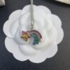 6930128812f62673a6fac6b8 West Queen Rainbow Heart and Pentagon Necklace, Bracelet, and Earring Set, Electroplated 18K Real Gold, Available in White Gold and Rose Gold