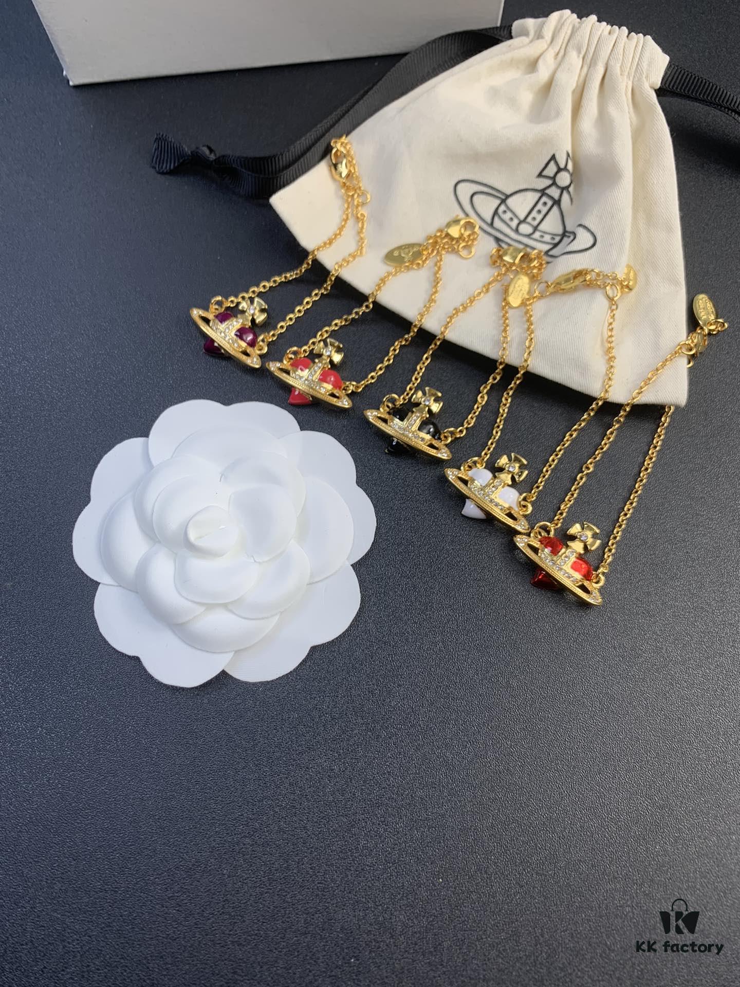 West Queen Golden Resin Heart Necklace, Bracelet, and Earring Set, Available in Multiple Colors