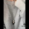 West Queen Articulated Bear Necklace 72cm, Earrings and Lapel Pin Set