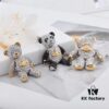 West Queen Articulated Bear Necklace 72cm, Earrings and Lapel Pin Set