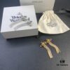 West Grandma Saturn Rhinestone Flow Comb Earrings in White Gold and Yellow Gold Two Colors