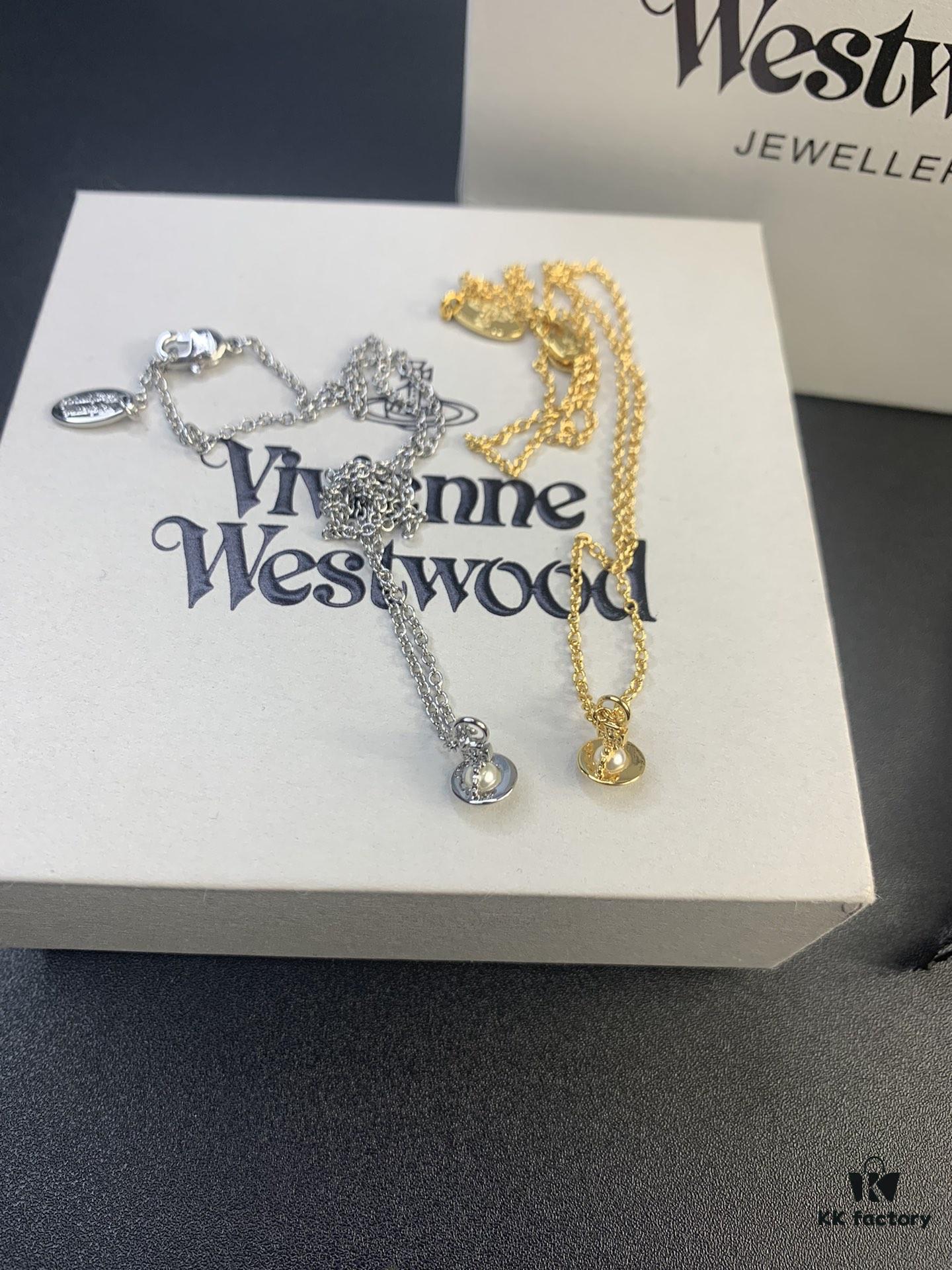 693012a712f62673a6fac6eb West Dame Mini Pearl Saturn Necklace in Gold and Silver Two Colors
