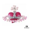 Valentine's Day Pink Heart Track Pendant Brooch Set by West Queen