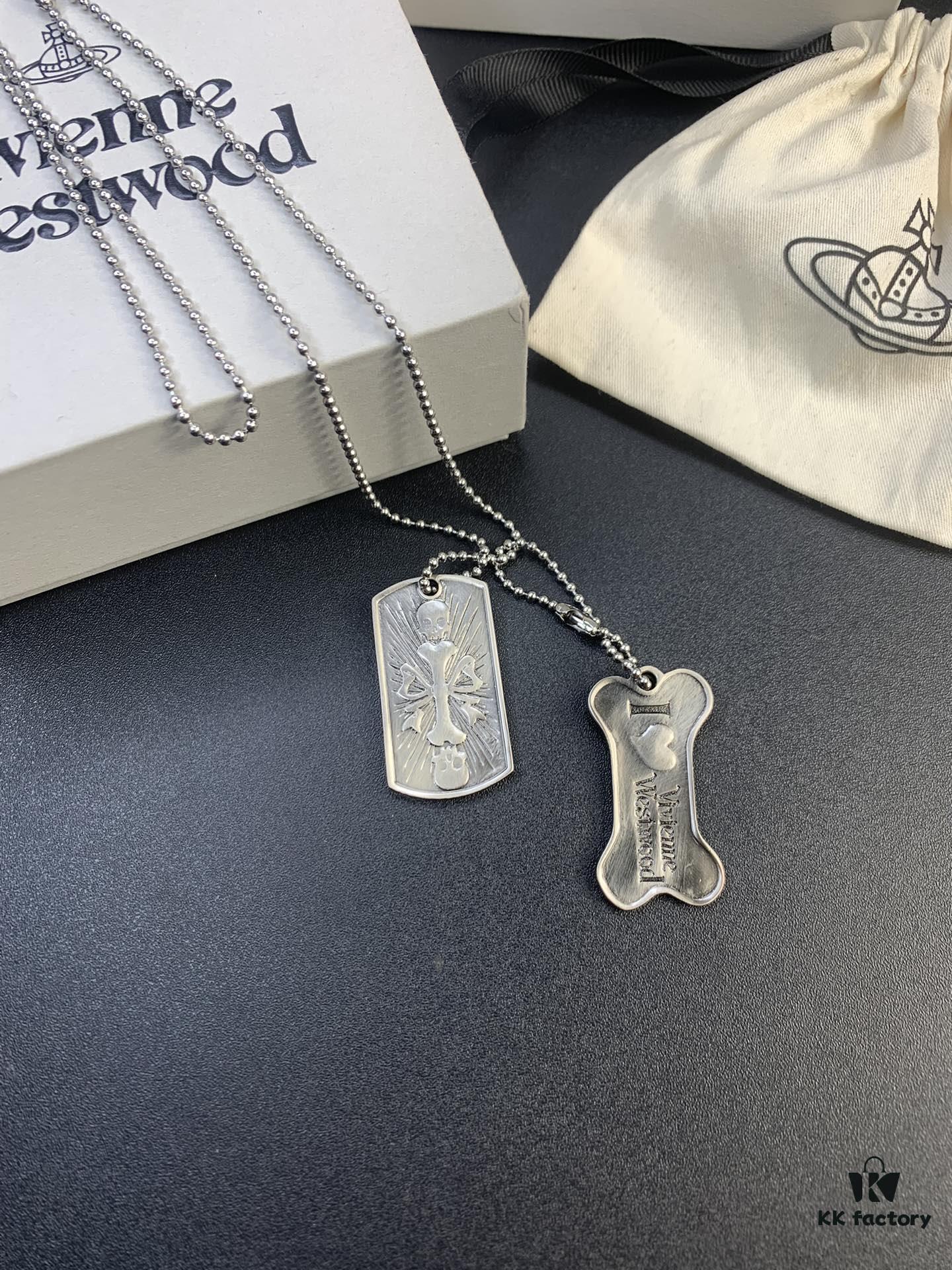 West Grandma Double Military Badge Necklace