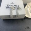 West Grandma Saturn Rhinestone Flow Comb Earrings in White Gold and Yellow Gold Two Colors