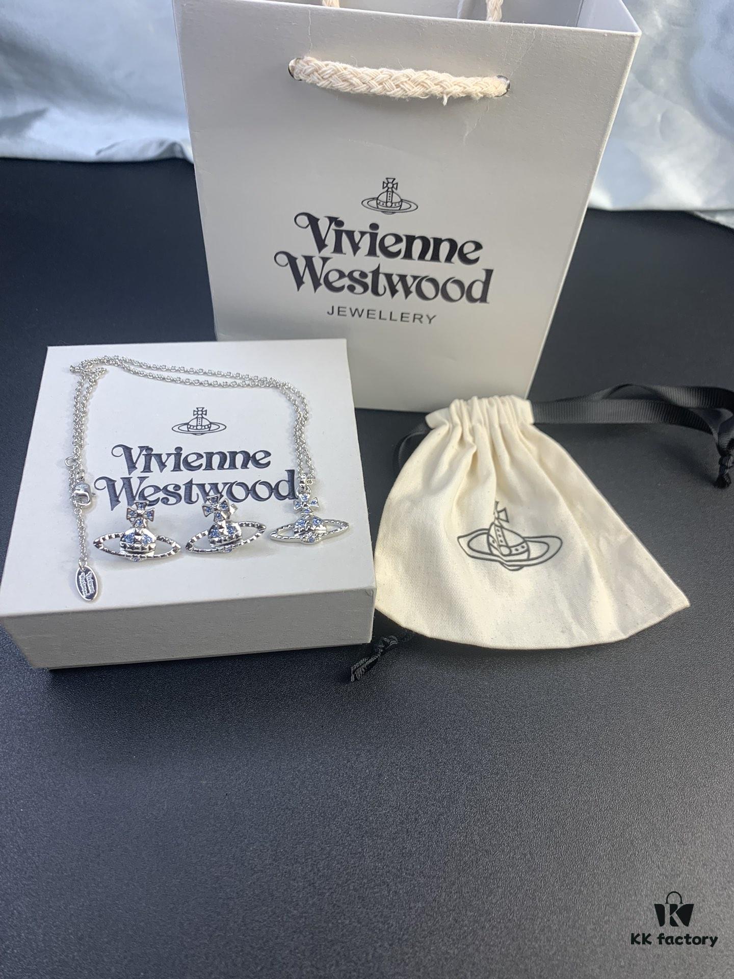 693012b812f62673a6fac705 West Grandma Rivet Saturn Blue Diamond Necklace and Stud Earring Set