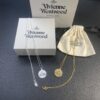 West Grandma Matte Silver and Gold Letter Logo Round Necklace in Two Tones