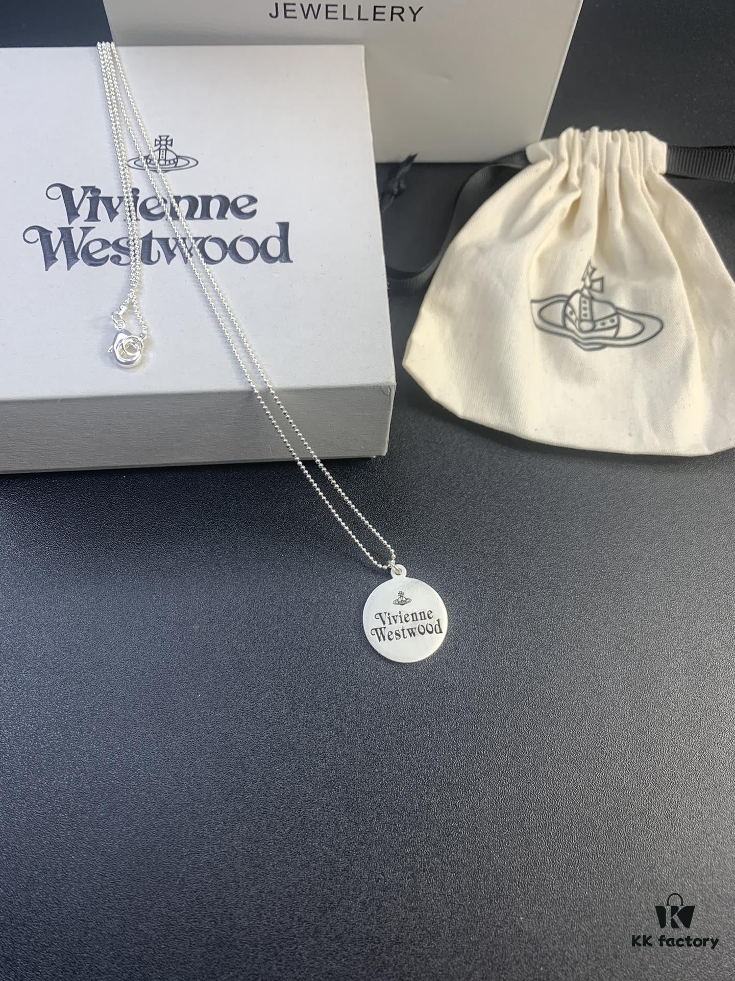 West Grandma Matte Silver and Gold Letter Logo Round Necklace in Two Tones