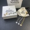 6930130212f62673a6fac779 Vivienne Westwood Pearl and Crystal Necklace and Stud Earrings Set, Available in Purple Crystal with White Shell and White Crystal with White Shell