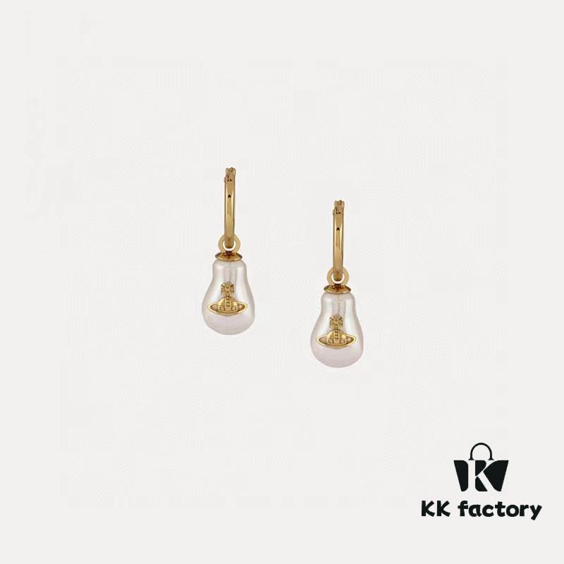 West Dame Gourd Pearl Earrings